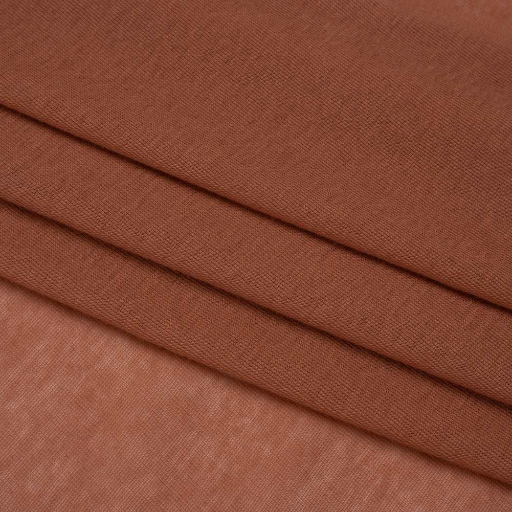 Lightweight Cotton Interlock Knit - Dusty Orange - Designer Deadstock