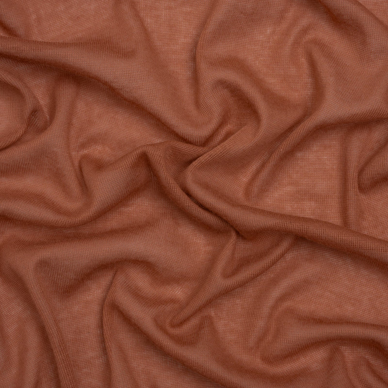 Lightweight Cotton Interlock Knit - Dusty Orange - Designer Deadstock