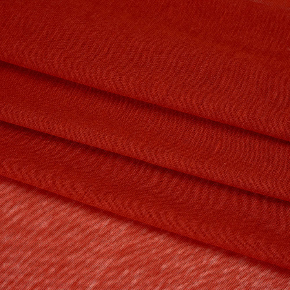 Featherweight Rayon Jersey - Warm Red - Designer Deadstock