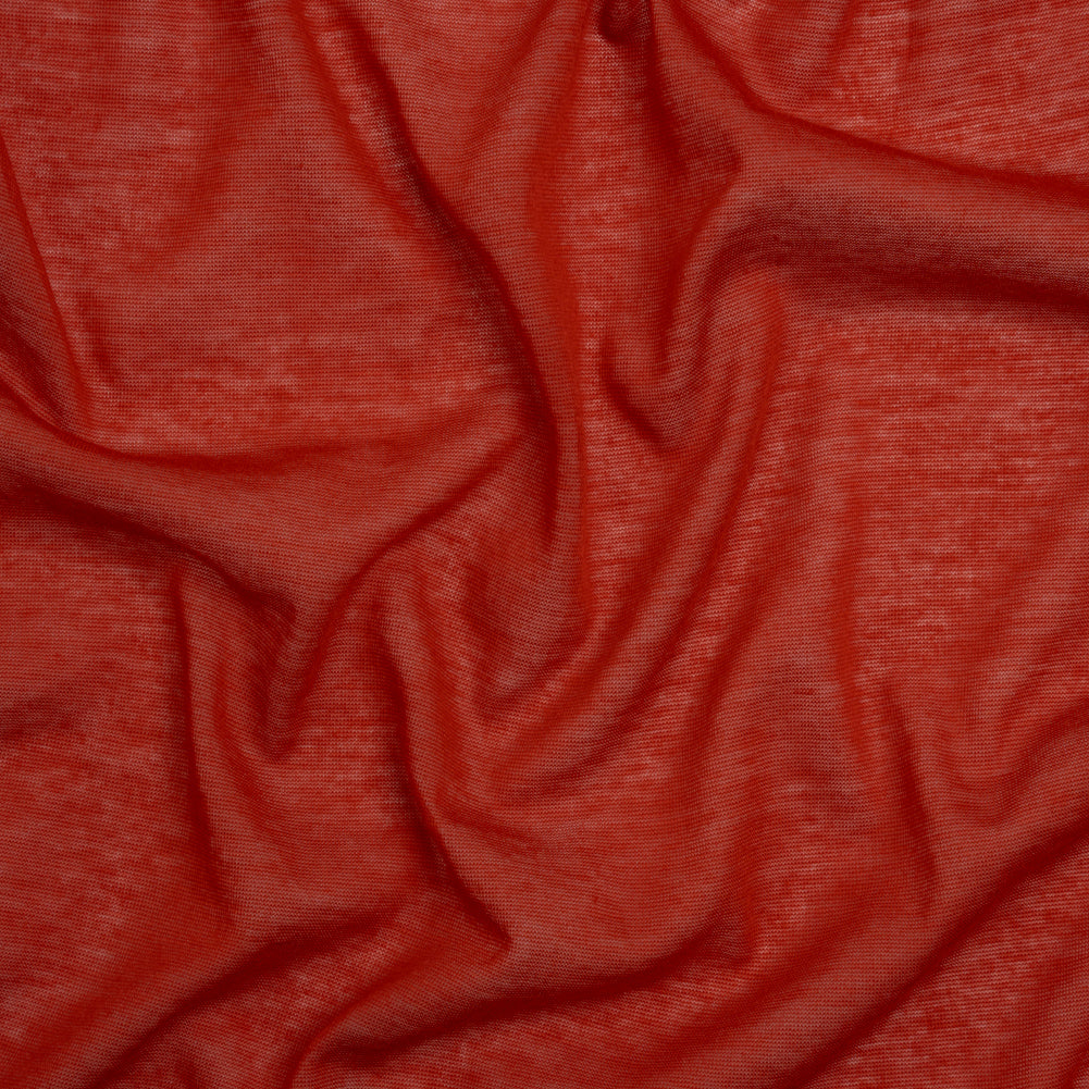 Featherweight Rayon Jersey - Warm Red - Designer Deadstock