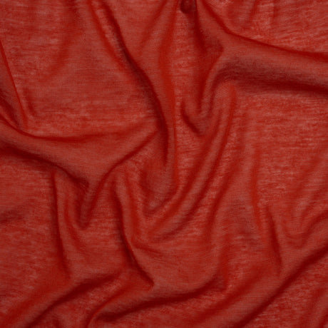 Featherweight Rayon Jersey - Warm Red - Designer Deadstock
