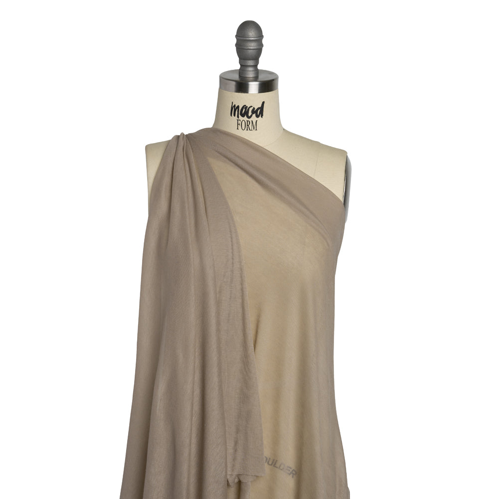 Lightweight Polyester Interlock Knit - Harbor Gray - Designer Deadstock