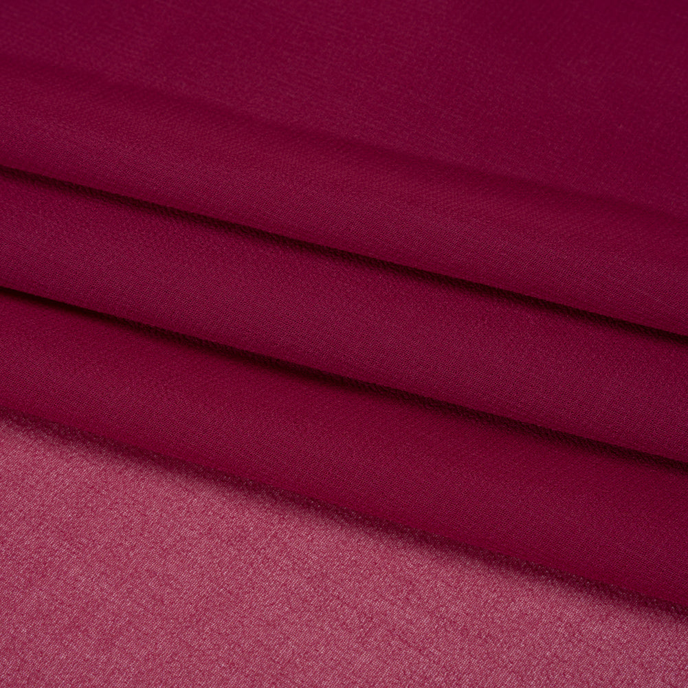 Polyester Georgette - Dark Pink - Designer Deadstock