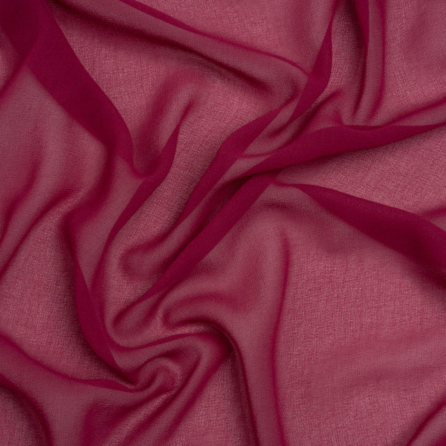 Polyester Georgette - Dark Pink - Designer Deadstock