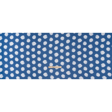 Polyester Chiffon - Bright Blue and White Brushed Polka Dots - Designer Deadstock