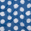 Polyester Chiffon - Bright Blue and White Brushed Polka Dots - Designer Deadstock