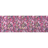 Polyester Georgette Print - Pink, Navy and Olive Green Floral Stripes - Designer Deadstock