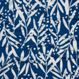 Stretch Polyester Tricot - Blue and White Leafy Stems - Designer Deadstock