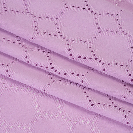 Stretch Polyester Jersey with Eyelets - Lavender Circles - Designer Deadstock