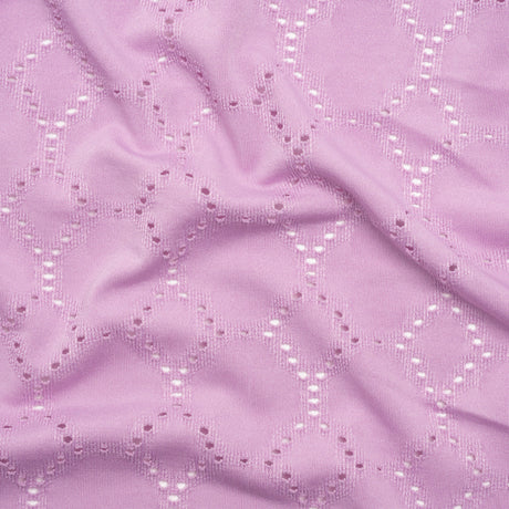 Stretch Polyester Jersey with Eyelets - Lavender Circles - Designer Deadstock