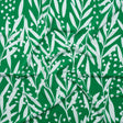 Stretch Polyester Tricot - Kelly Green and White Leafy Stems - Designer Deadstock