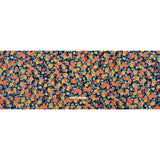 Stretch Polyester Tricot - Navy, Orange and Yellow Floral - Designer Deadstock