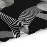 Stretch Polyester Tricot - Black and White Looping Lines - Designer Deadstock