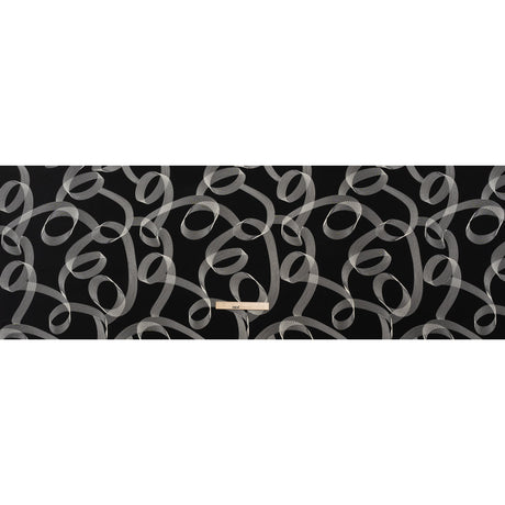 Stretch Polyester Tricot - Black and White Looping Lines - Designer Deadstock