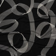 Stretch Polyester Tricot - Black and White Looping Lines - Designer Deadstock