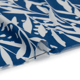 Stretch Polyester Tricot - Dark Blue and White Leafy Stems - Designer Deadstock