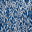 Stretch Polyester Tricot - Dark Blue and White Leafy Stems - Designer Deadstock