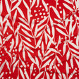 Stretch Polyester Tricot - Scarlet Red and White Leafy Stems - Designer Deadstock