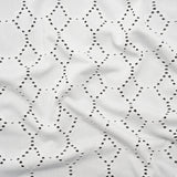 Stretch Polyester Jersey with Eyelets - White Circles - Designer Deadstock