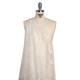 Burnout Brocade with Iridescent Pinstripes - White Leaves - Designer Deadstock