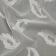 Burnout Brocade with Iridescent Pinstripes - White Leaves - Designer Deadstock