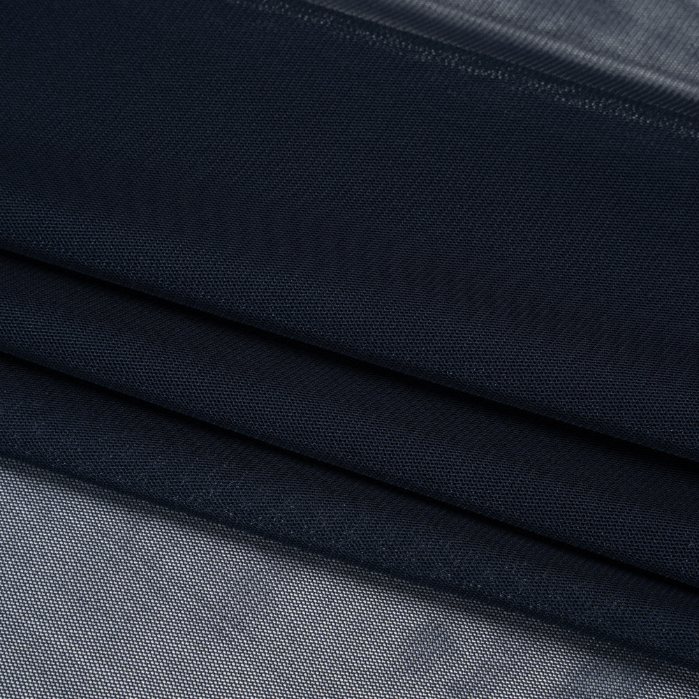 Crisp Polyester Stretch Mesh - Navy - Designer Deadstock