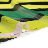 Stretch Polyester Mesh - Green, Pale Pink and Yellow Leaves - Designer Deadstock