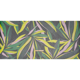 Stretch Polyester Mesh - Green, Pale Pink and Yellow Leaves - Designer Deadstock