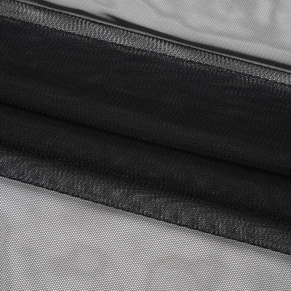 Crisp Polyester Tulle - Black - Designer Deadstock