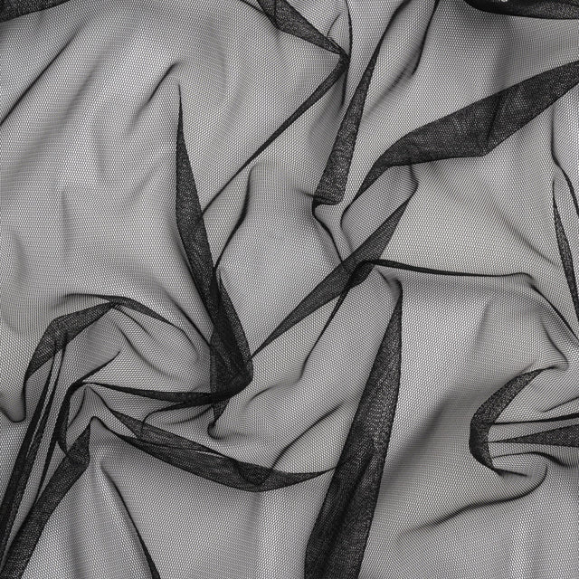 Crisp Polyester Tulle - Black - Designer Deadstock