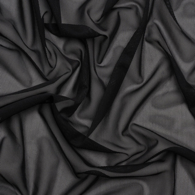 Polyester Stretch Mesh - Black - Designer Deadstock