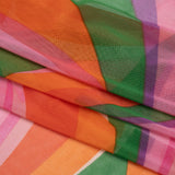 Stretch Polyester Mesh - Orange, Green and Pink Retro Abstract - Designer Deadstock