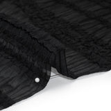 Ruched and Ruffled Sheer Polyester Woven - Black - Designer Deadstock