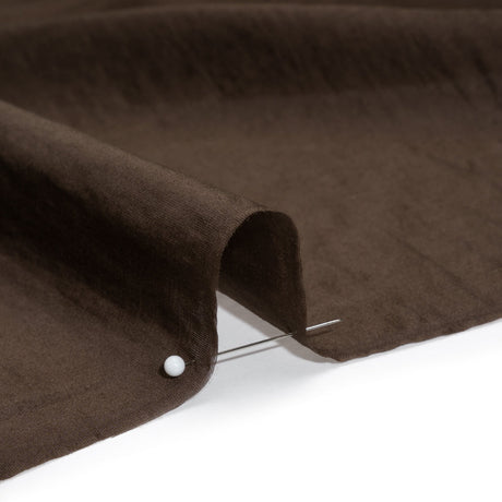 Lyocell and Polyester Lightweight Shirting - Chocolate Brown - Designer Deadstock