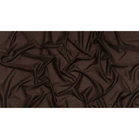 Lyocell and Polyester Lightweight Shirting - Chocolate Brown - Designer Deadstock