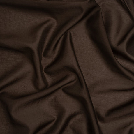 Lyocell and Polyester Lightweight Shirting - Chocolate Brown - Designer Deadstock