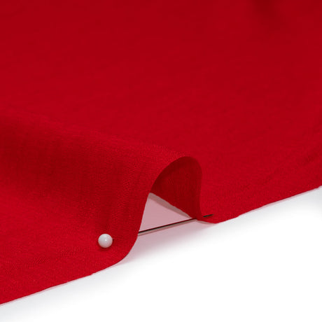 Viscose and Nylon Dobby - Red Geometric - Designer Deadstock