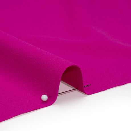 Stretch Polyester Crepe Double Knit - Magenta Pink - Designer Deadstock
