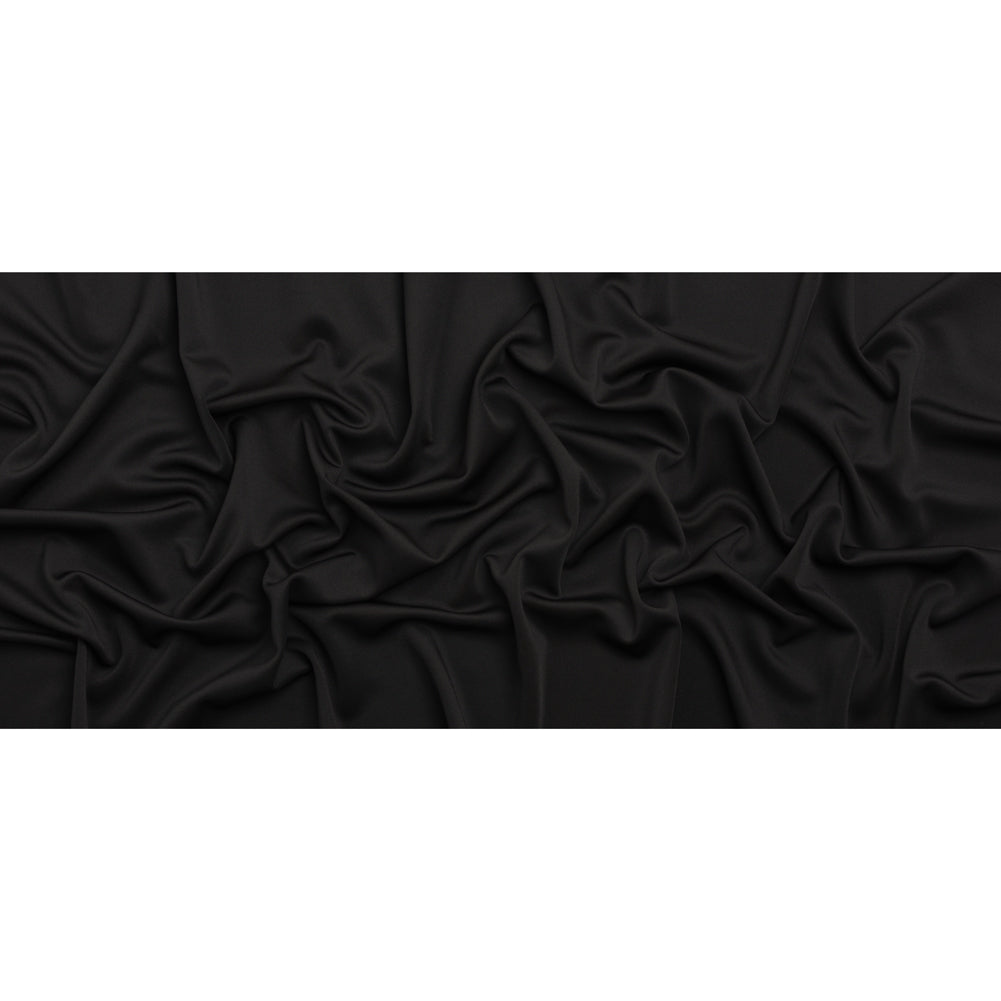 Stretch Polyester Scuba Knit - Black - Designer Deadstock