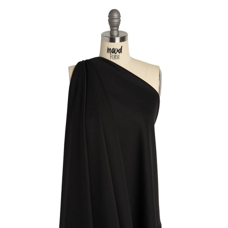 Stretch Polyester Scuba Knit - Black - Designer Deadstock