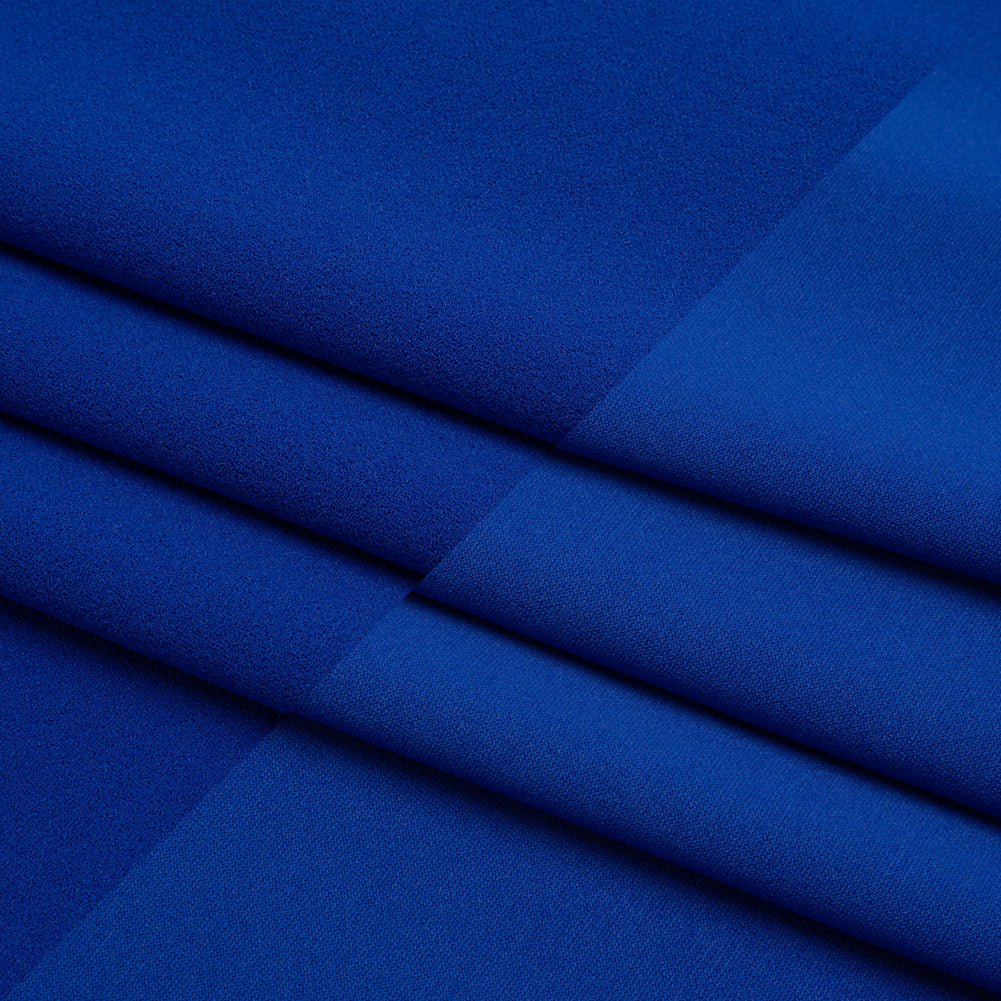 Stretch Polyester Crepe Double Knit - Cobalt Blue - Designer Deadstock