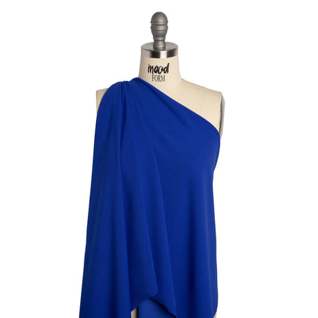 Stretch Polyester Crepe Double Knit - Cobalt Blue - Designer Deadstock