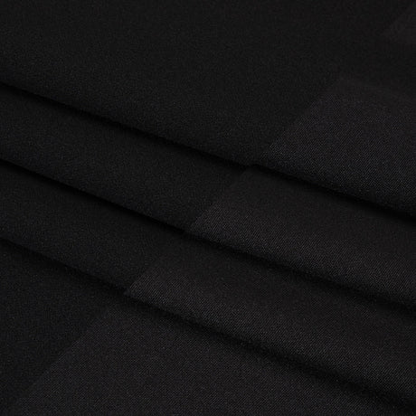 Stretch Polyester Crepe Double Knit - Black - Designer Deadstock