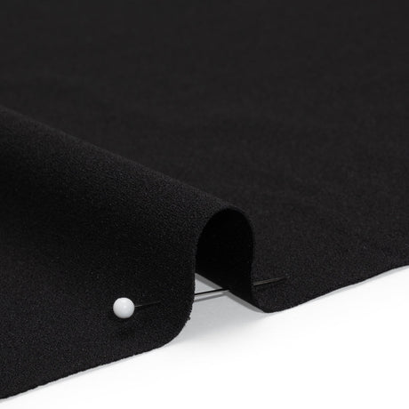 Stretch Polyester Crepe Double Knit - Black - Designer Deadstock
