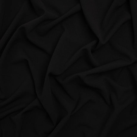 Stretch Polyester Crepe Double Knit - Black - Designer Deadstock