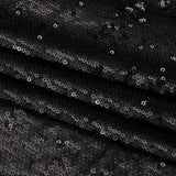 Baby Sequins Mesh - Gunmetal on Black - Designer Deadstock