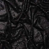 Baby Sequins Mesh - Gunmetal on Black - Designer Deadstock