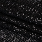 Stretch Mesh with Baby Sequin Rows - Black on Black - Designer Deadstock