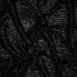 Stretch Mesh with Baby Sequin Rows - Black on Black - Designer Deadstock