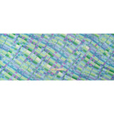 Crinkled Polyester Chiffon Print - Blue, Lime Green and Purple Painted Plaid - Designer Deadstock